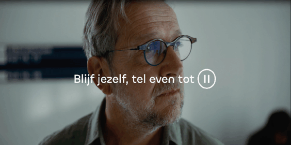 Beeld uit campagne Rijksoverheid ''Blijf jezelf, tel even tot 11.''