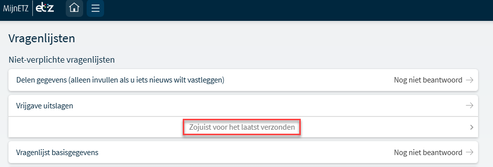 MijnETZ uitslagen onderzoek 6